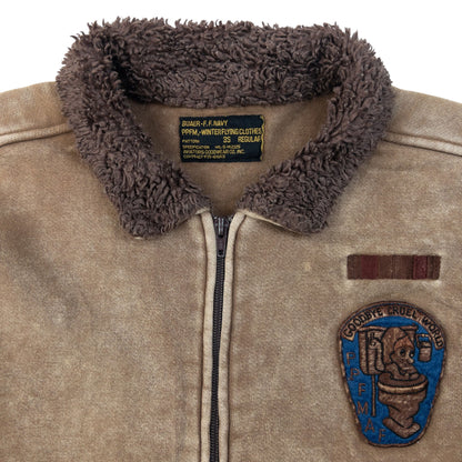 Vintage 2000s PPFM Fleece Collar Jacket Size M | Medium, Brown