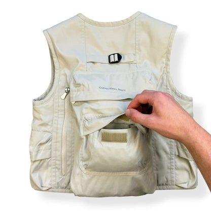 2000's Calvin Klein Integrated Backpack Cargo Jacket (XS) | O/S, Beige