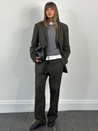 Vintage 1990s Cotton Stripe Single Breasted Suit - 42R/W34