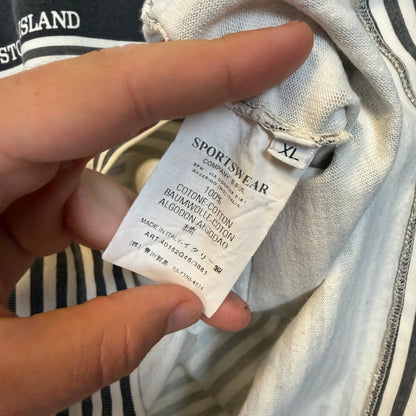Early 00’s Stone Island Striped Logo T-shirt (XL) | XL, Black and White