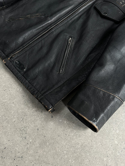 Vintage 1990s Aged Leather Jacket - M/L