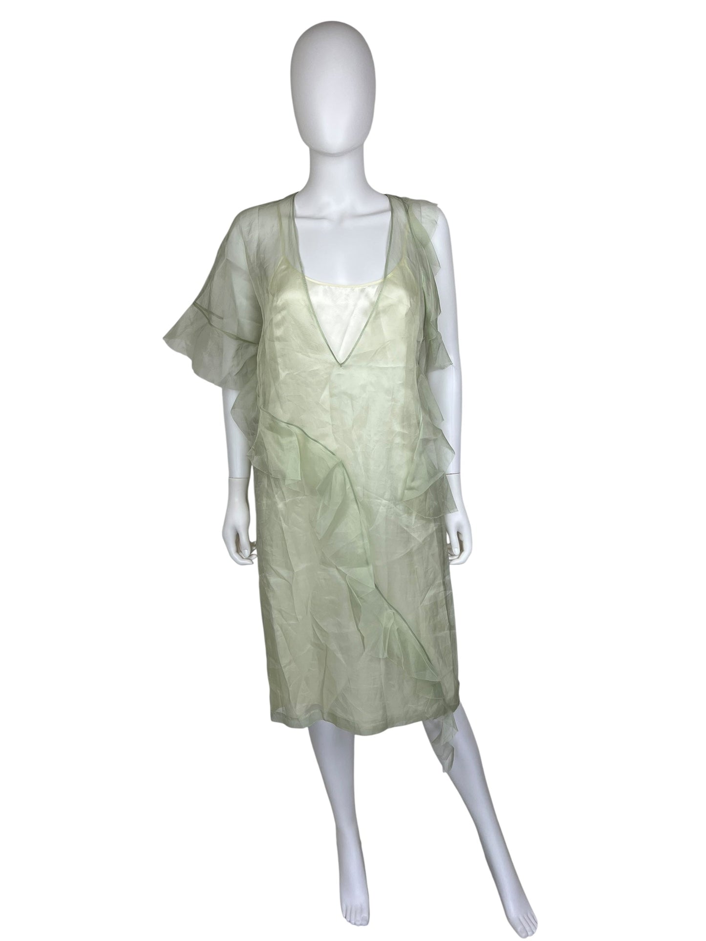 Maison Margiela S/S 2017 sheer silk dress | Green, Green