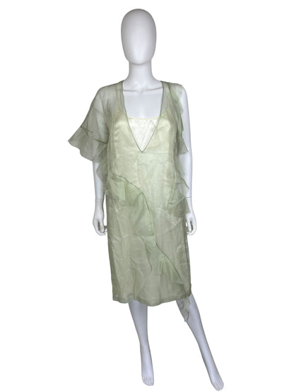Maison Margiela S/S 2017 sheer silk dress | Green, Green