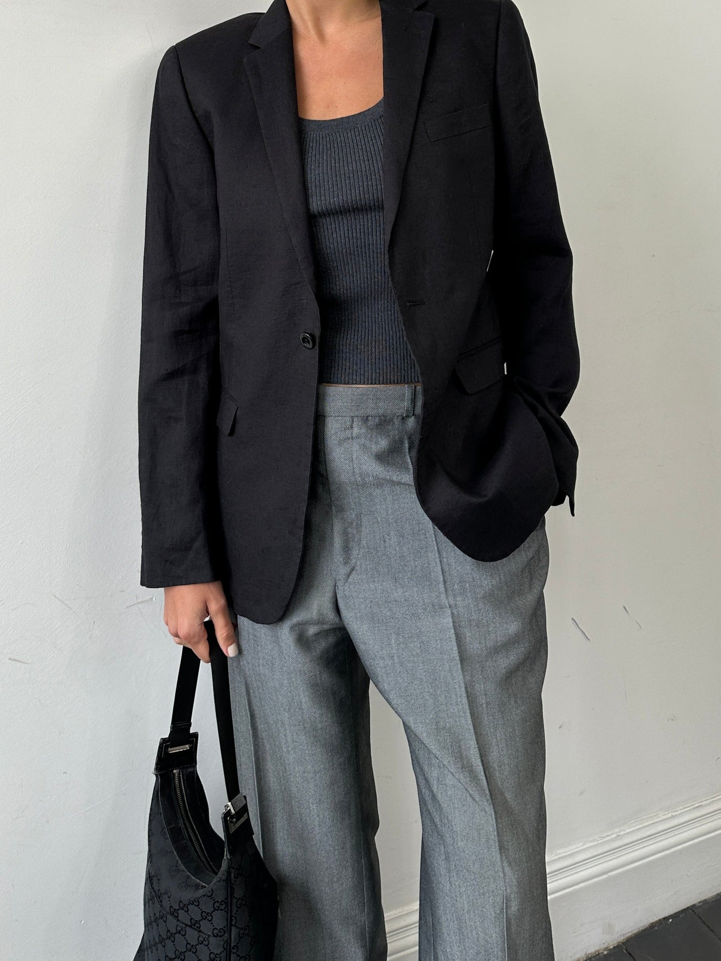 DKNY Pure Linen Slim Fit Single Breasted Blazer - 38R/S