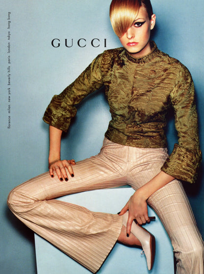 Gucci F/W 1999 leather pinstripe trousers Tom Ford era
