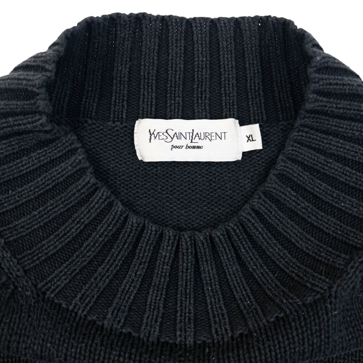Vintage 2000s YSL Yves Saint Laurent Knit Jumper Size XL | XL, Black