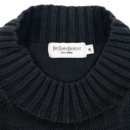 Vintage 2000s YSL Yves Saint Laurent Knit Jumper Size XL | XL, Black