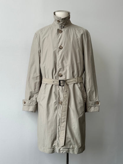 Hugo Boss 2000s High Neck Belted Trench Coat - L