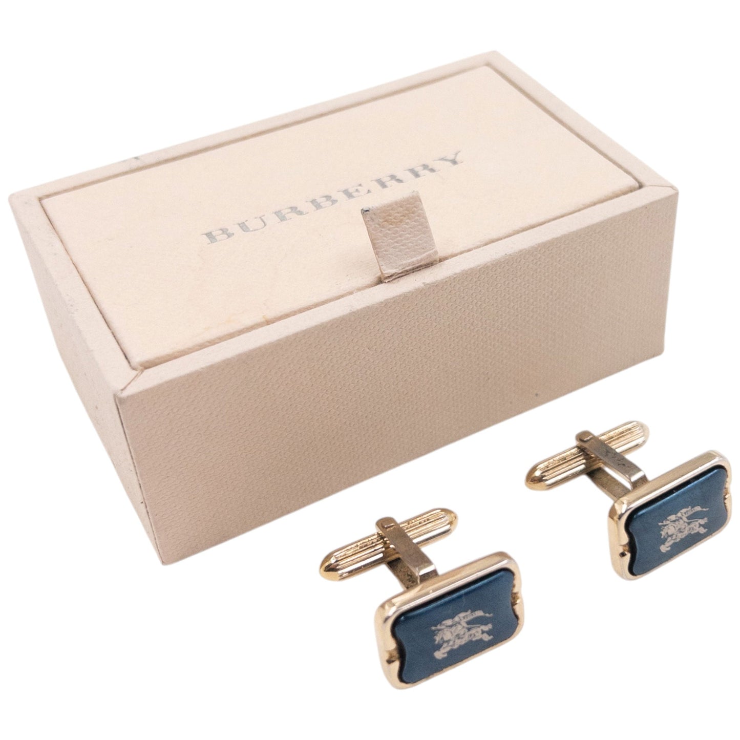 Vintage 2000s Burberry Logo Cuff Links | O/S, Blue