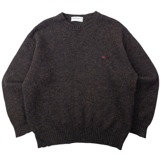 Vintage 90s Burberry Wool Knit Jumper Size L | Large, Brown