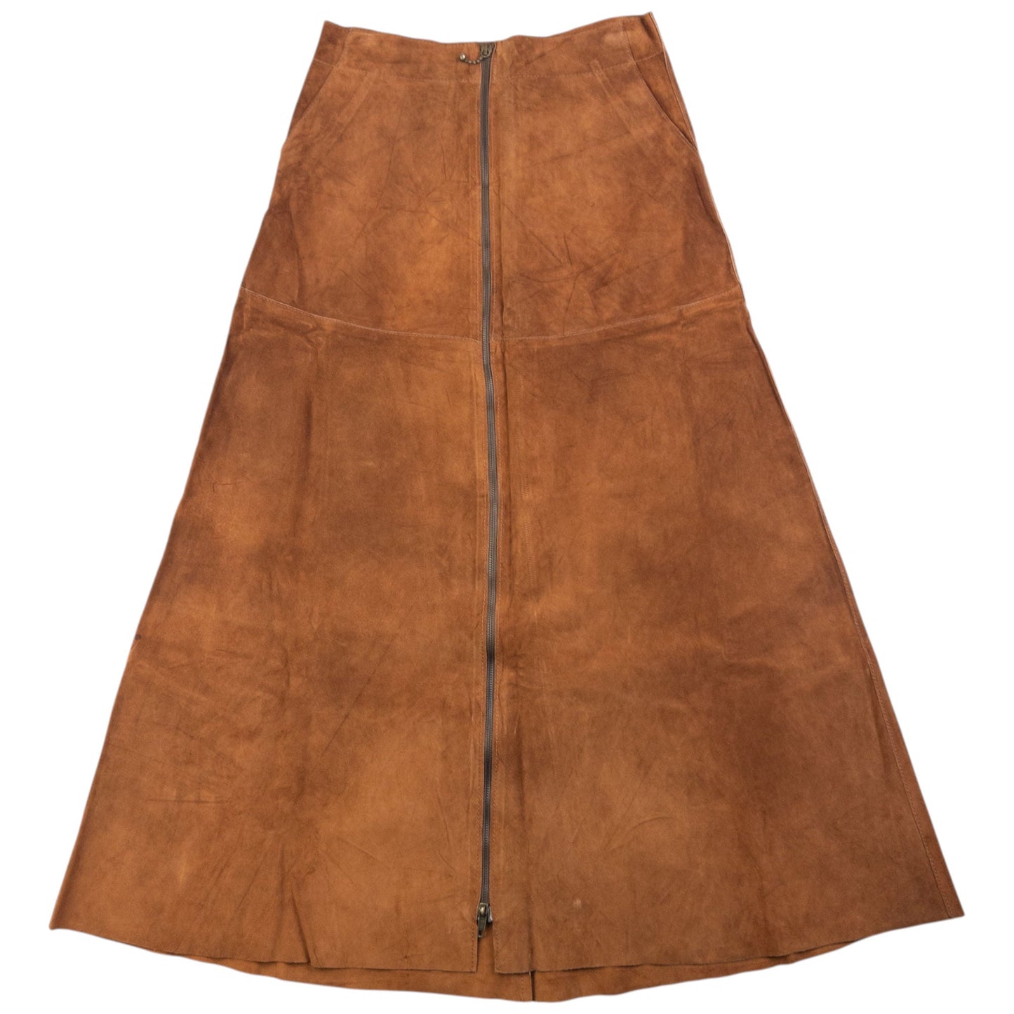 Vintage 90s CP Company Suede Full Zip Maxi Skirt Womens Size W28 | W28, Brown