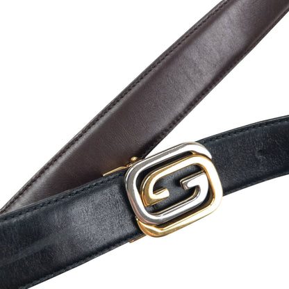 Vintage 80s Gucci Leather Belt Size XL | O/S, Black