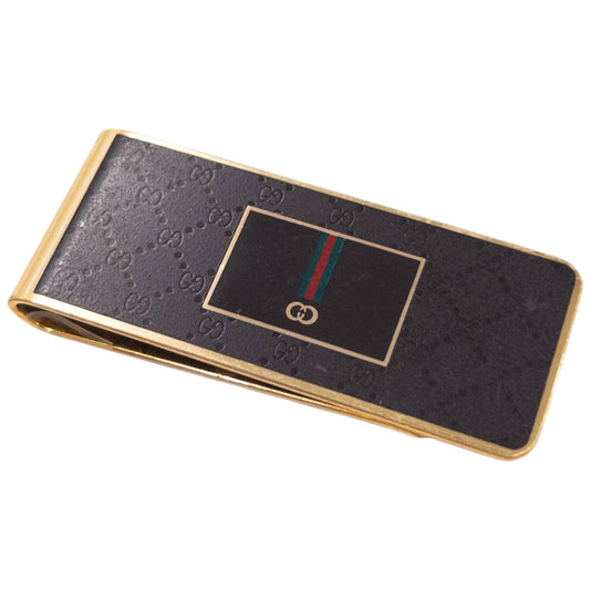 Vintage 90s Gucci Monogram Money Clip | O/S, Brown