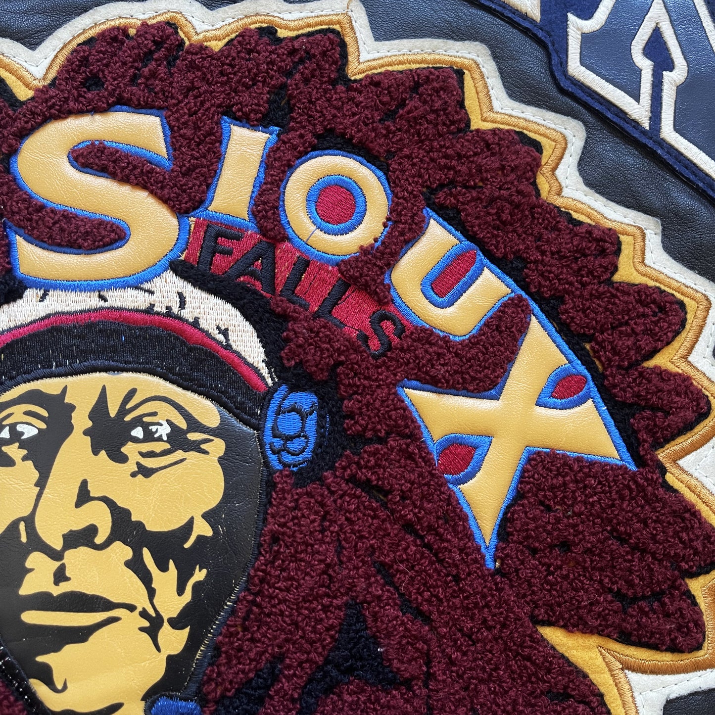 Avirex Sioux Football Team Leather Varsity Jacket - L