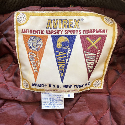 Avirex Wild Bears Leather Varsity Jacket - S