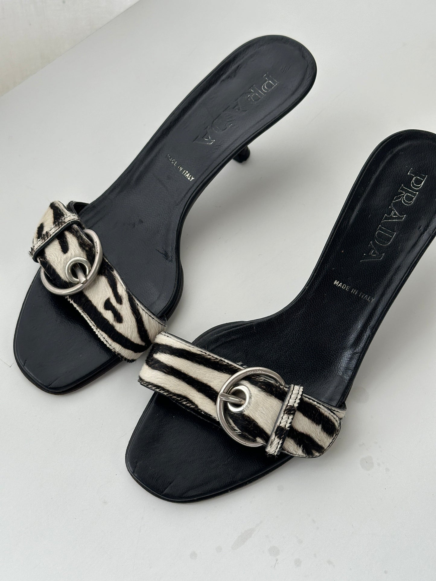 Prada Zebra Pony Hair Kitten Heels - UK 4.5 | EUR 37.5