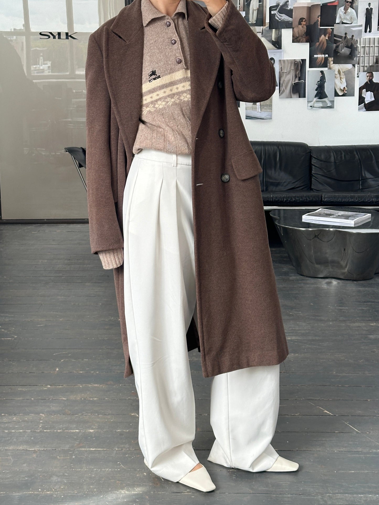 Sportmax 1990s Wool Double Breasted Coat - M/L