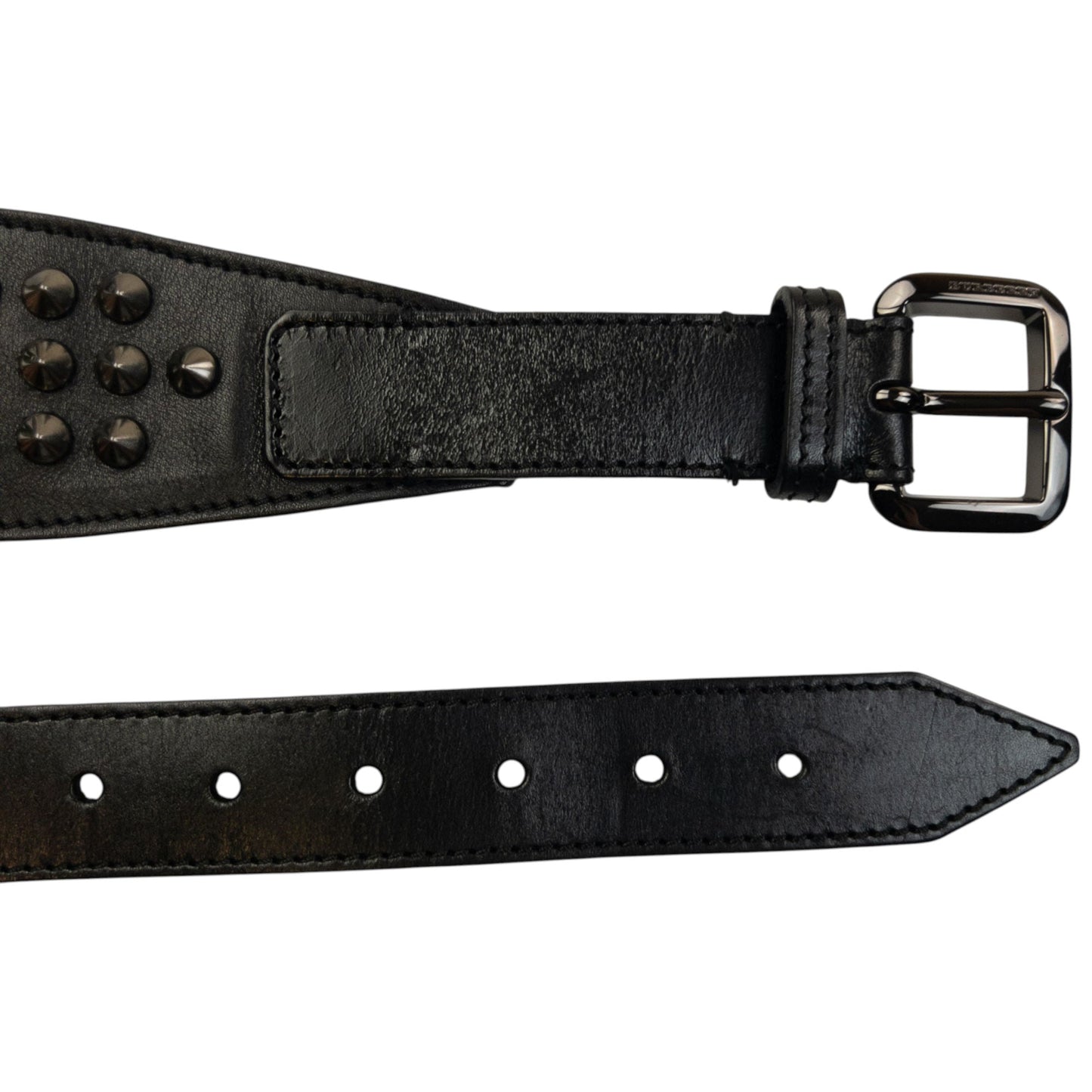 Vintage 2000s Burberry Studded Leather Belt Size S | O/S, Black