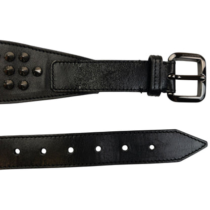 Vintage 2000s Burberry Studded Leather Belt Size S | O/S, Black