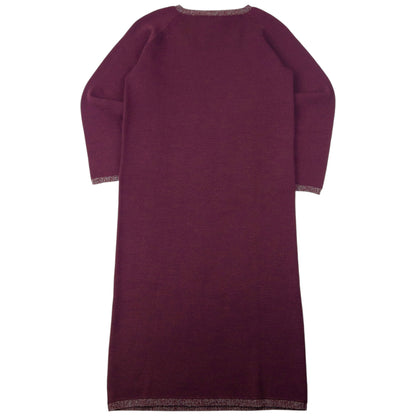 Vintage 90s Yohji Yamamoto Knitted Jumper Dress Womens Size L | Large, Burgundy