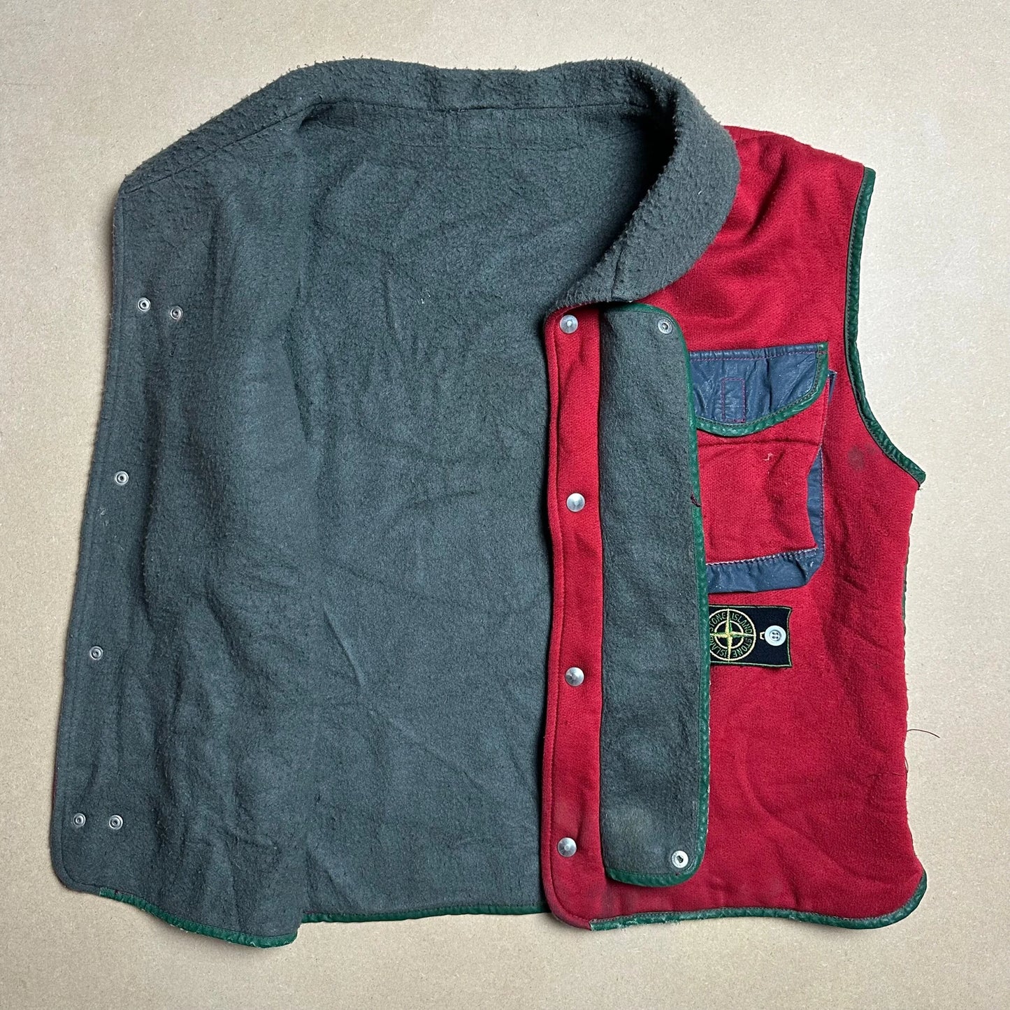 A/W 1983 American Red Fleece Cotton / Tela Stella Double Cargo Pocket Gilet