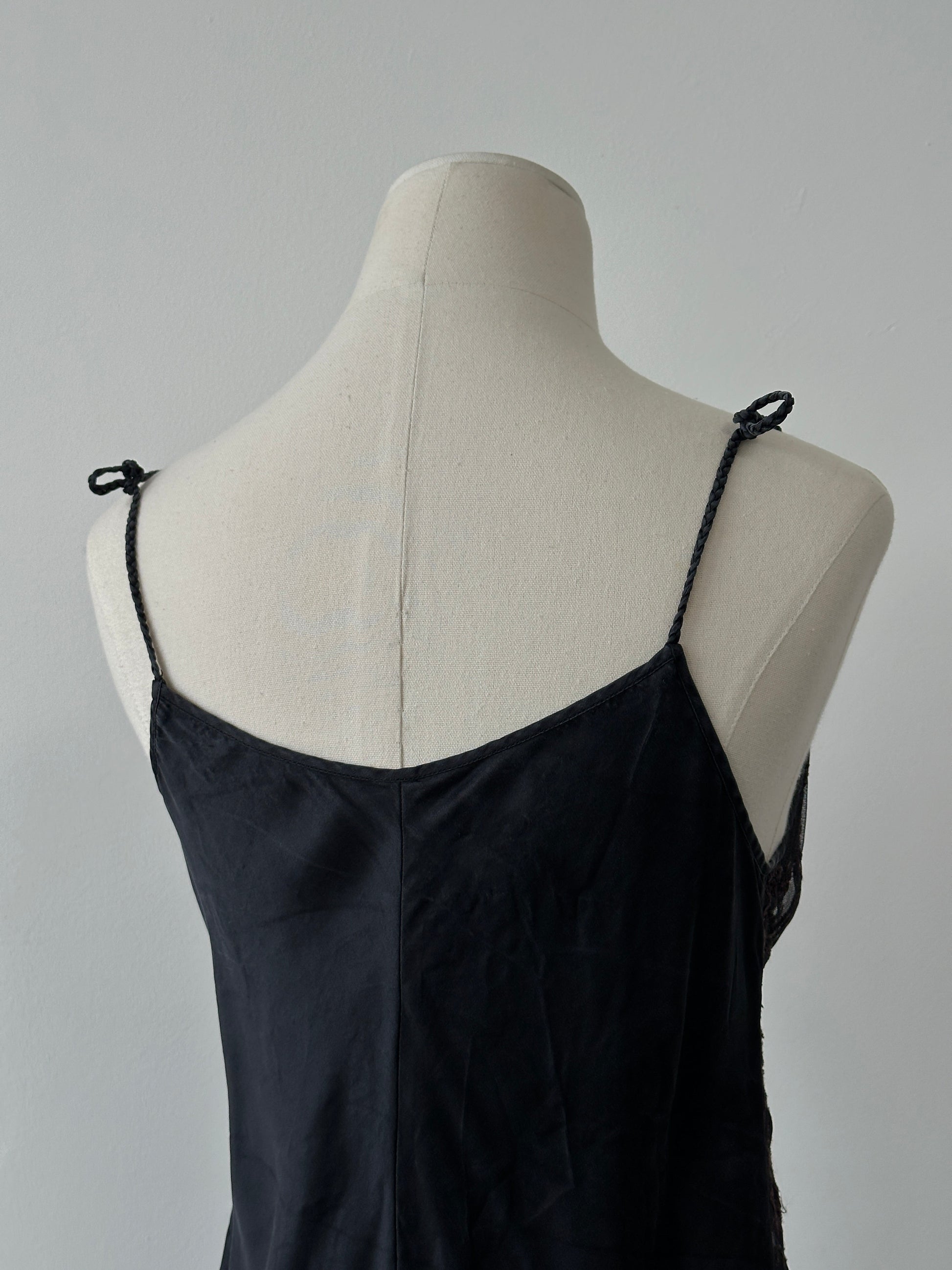 La Perla 2000s Pure Silk Embroidered Lace Midi Slip Dress - M