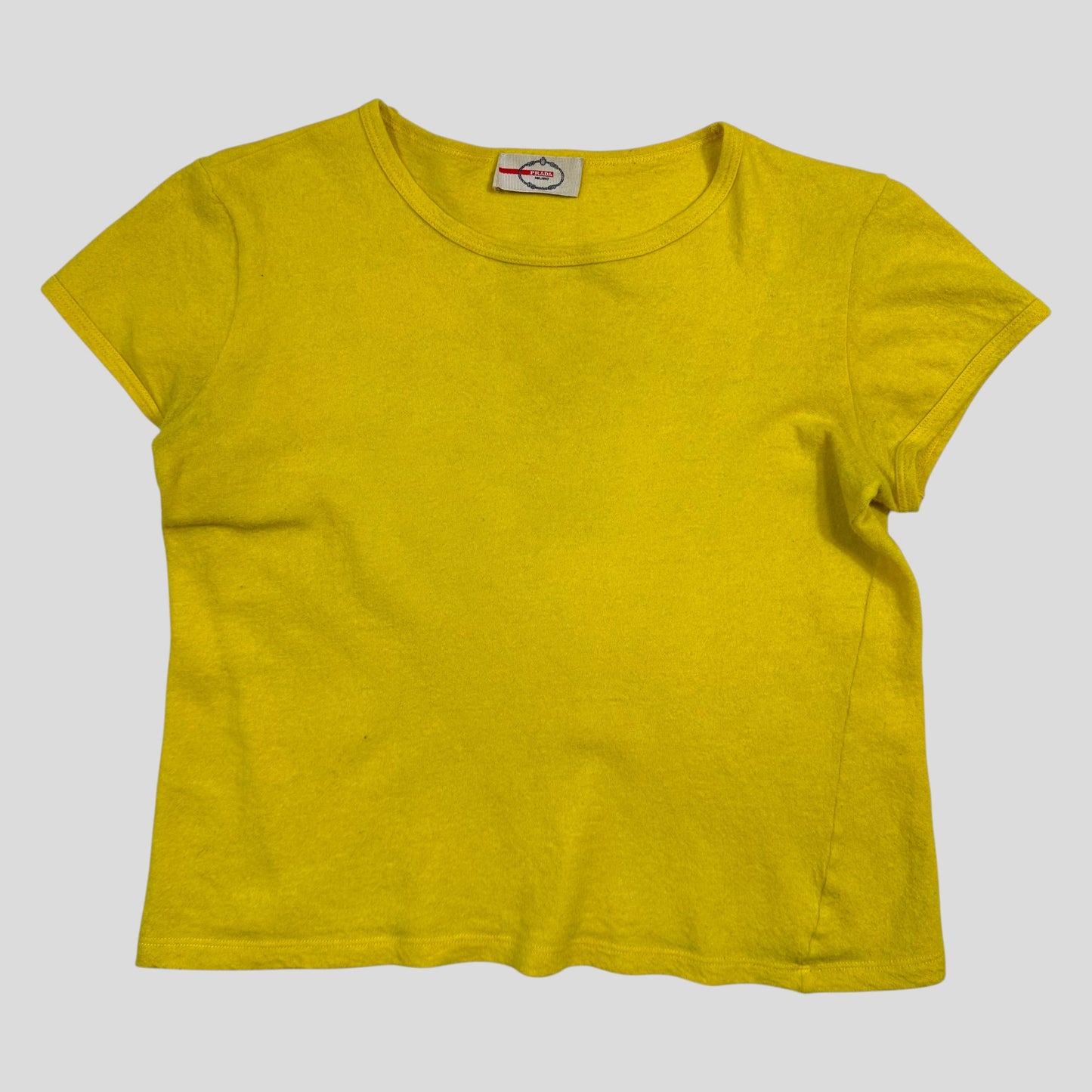 Prada Sport 2013 Yellow Wool Crop Fitted T-shirt - UK8 | Default Title, Yellow