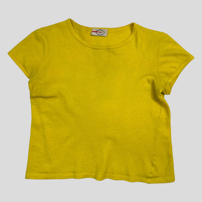 Prada Sport 2013 Yellow Wool Crop Fitted T-shirt - UK8 | Default Title, Yellow