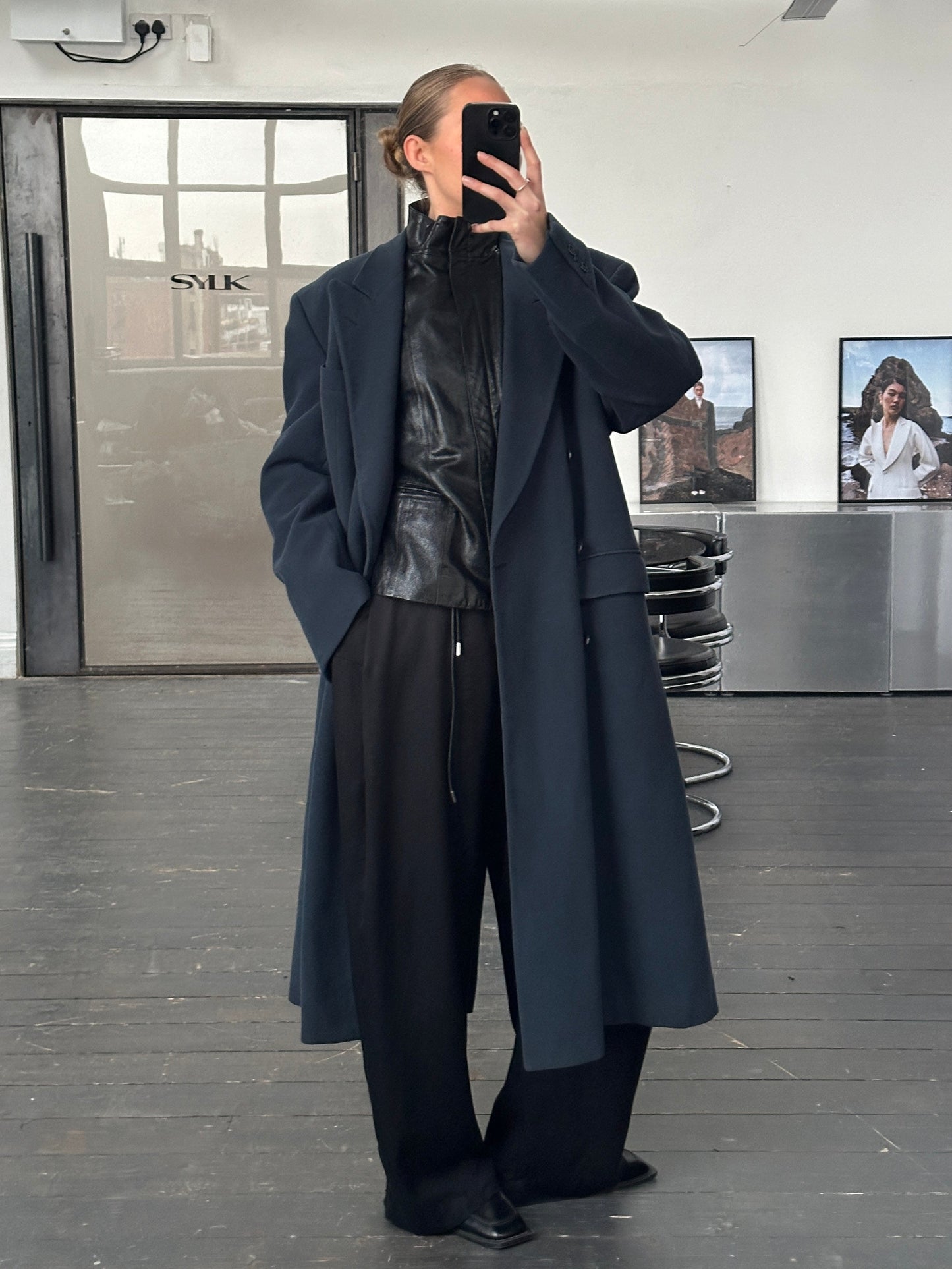 Moschino 1990s Pure Wool Double Breasted Coat - XL/XXL