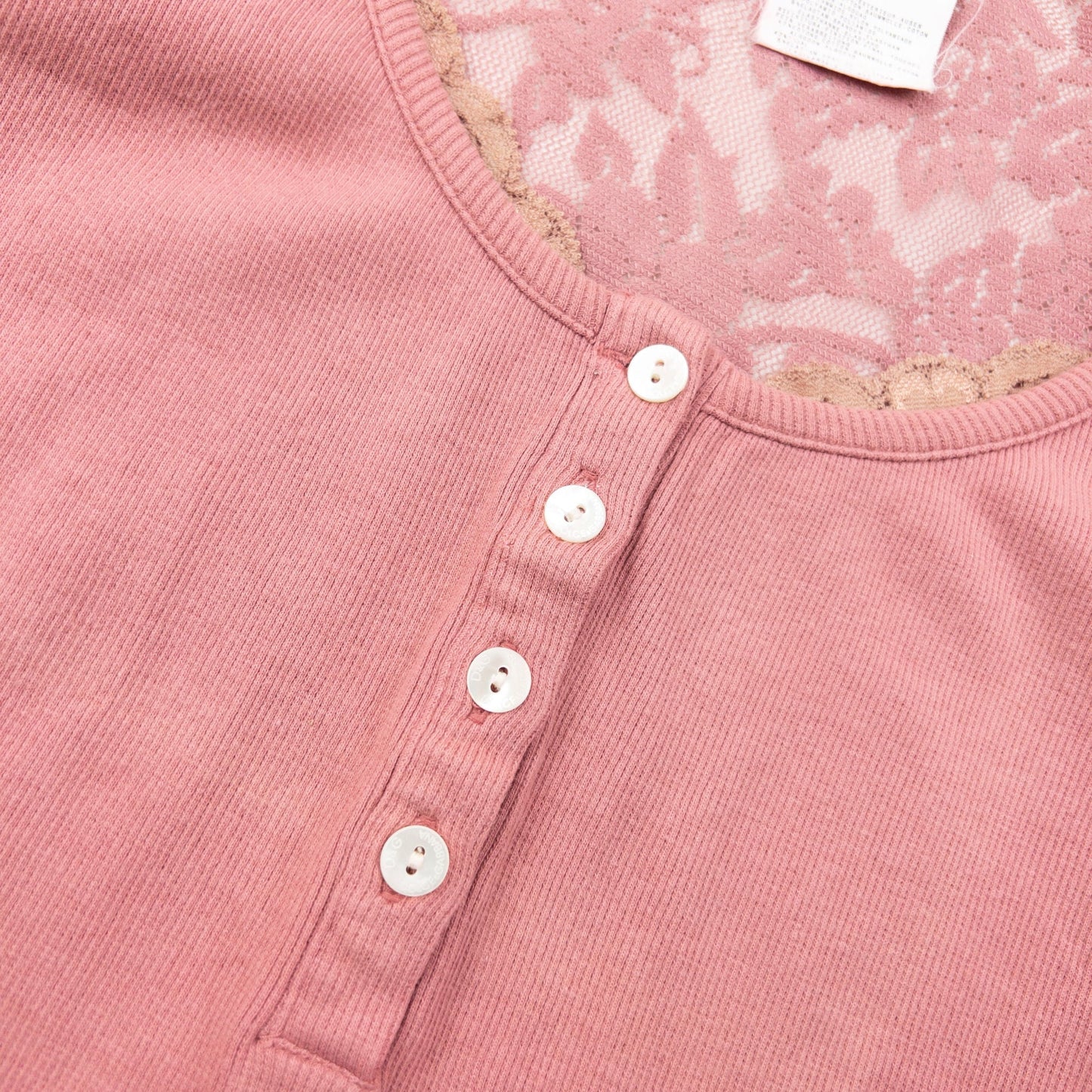 Vintage 2000s Dolce & Gabbana Knit Lace Top Womens Size S | Small, Pink