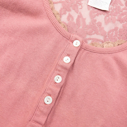 Vintage 2000s Dolce & Gabbana Knit Lace Top Womens Size S | Small, Pink