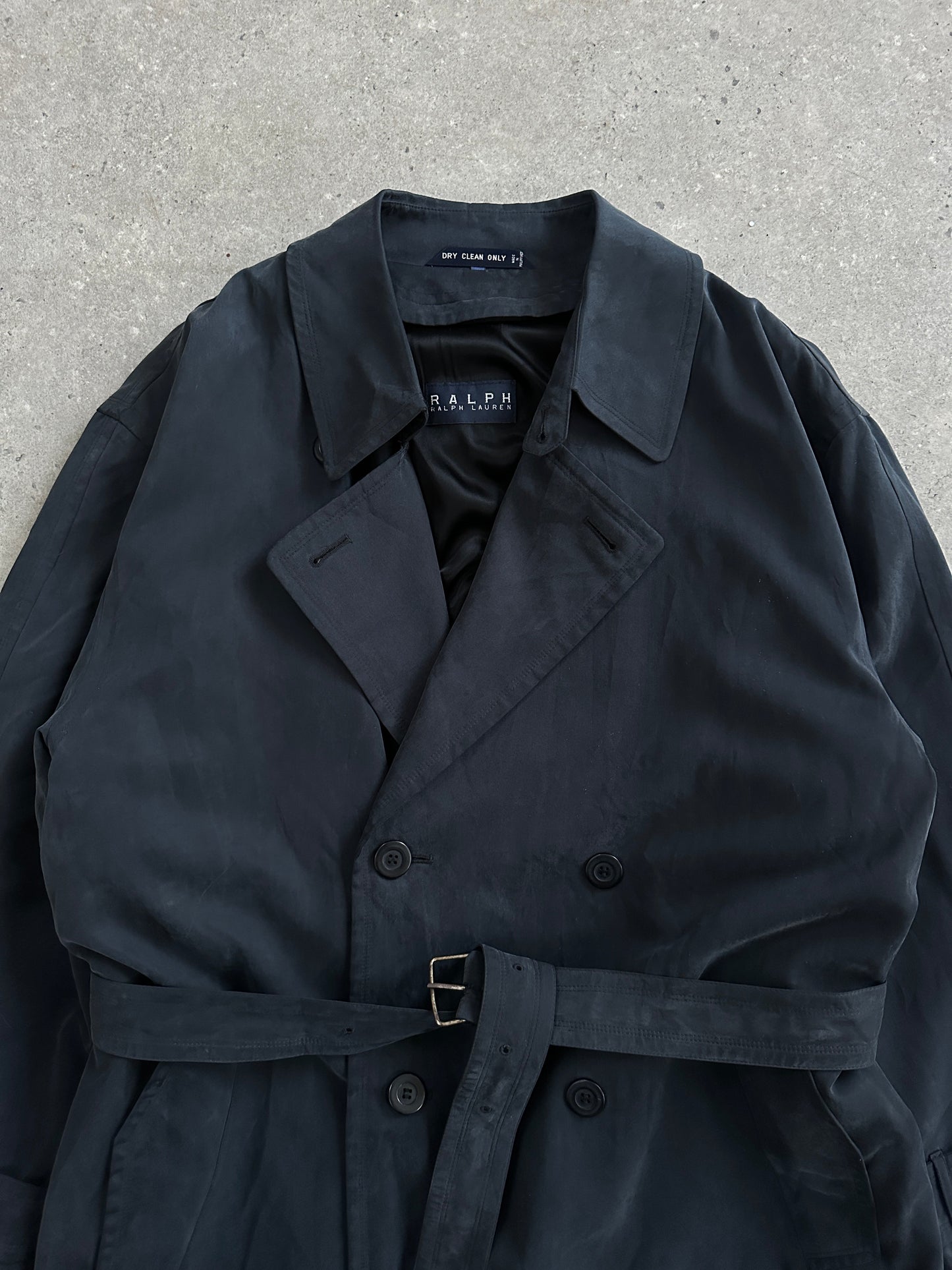 Ralph Lauren 1990s Double Breasted Belted Trench Coat - XXL