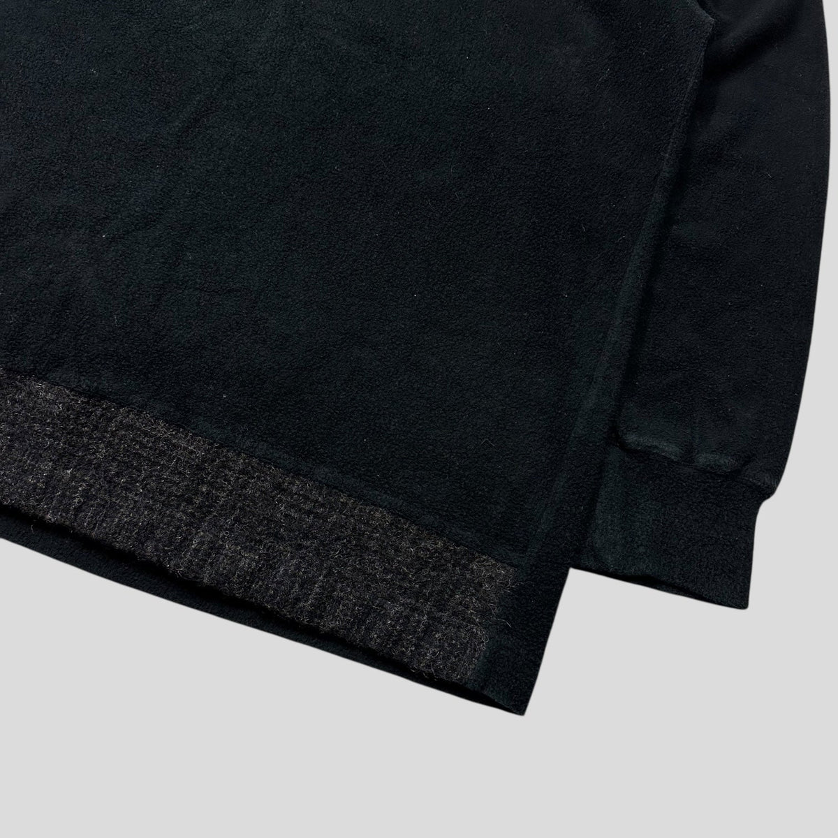 CDG SHIRT 1994 Wool Panel Towelled Fleece Sweatshirt - L/XL | Large, Black