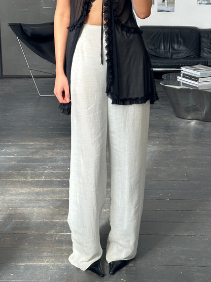 Giorgio Armani 1999 Wide Leg Linen Trousers - W28-30