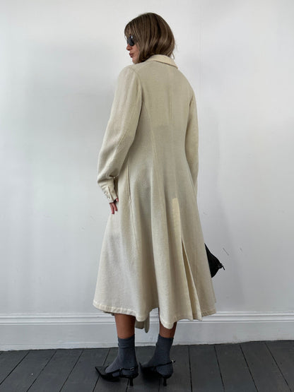 Comme des Garçons 90s Unlined Waterfall Pure Wool Coat - M