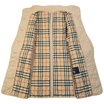 Vintage 2000s Burberry Nova Check Lined Quilted Jacket Womens Size L | Large, Beige