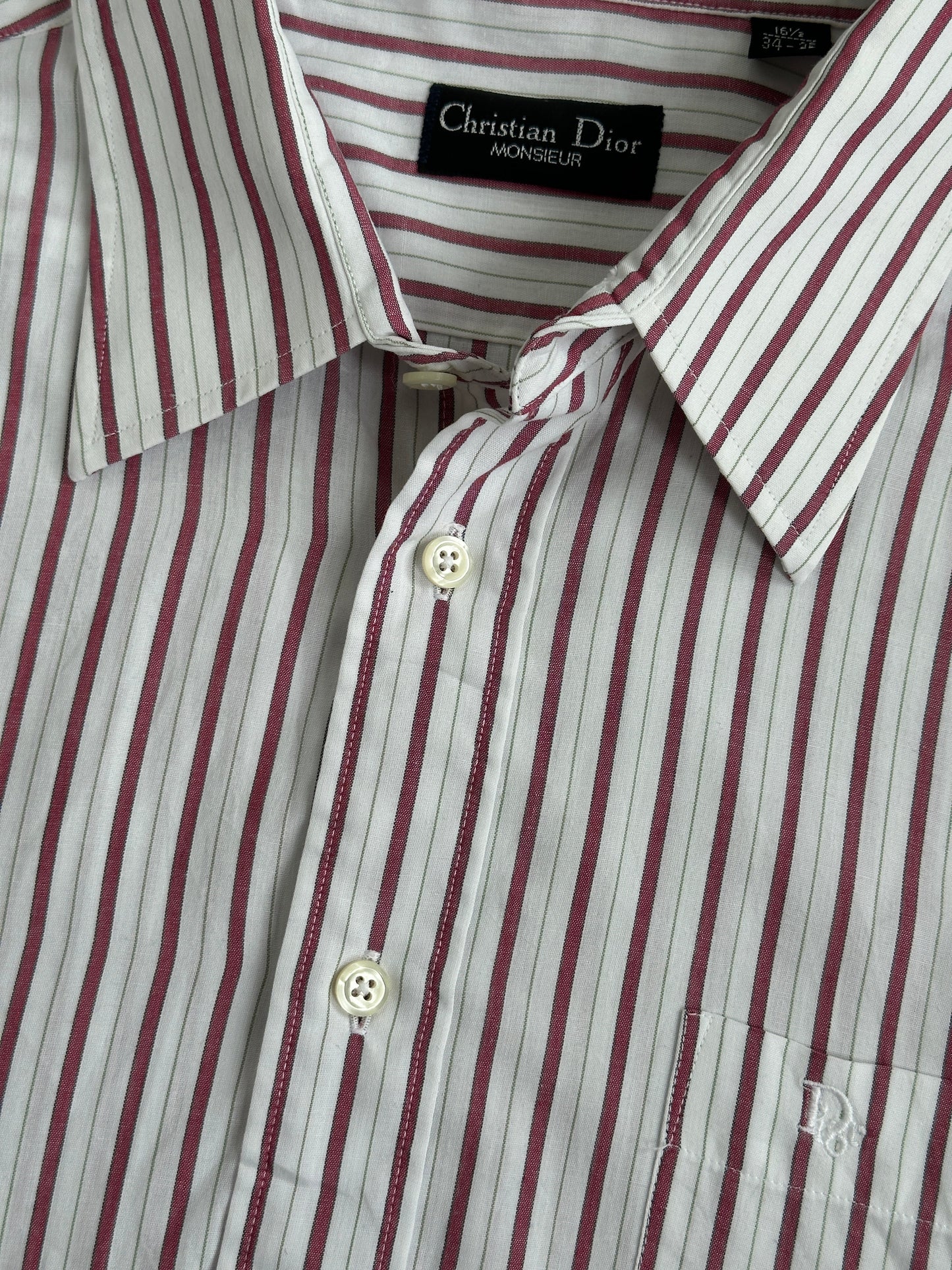 Christian Dior Monsieur 1990s Pure Cotton Striped Shirt - L-XL