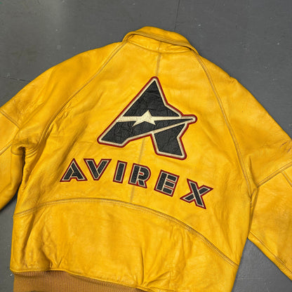 Avirex Leather Jacket In Yellow ( XXL )