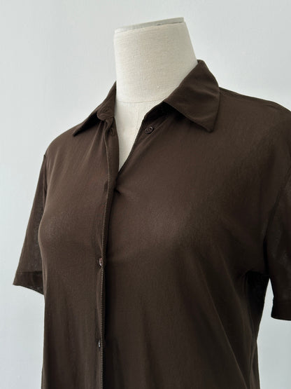 Vintage 2000s Sheer Short Sleeve Shirt - M