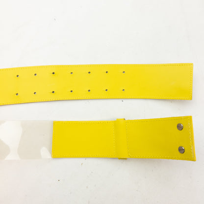 Vintage 2000s Issey Miyake Leather & Clear Vinyl Belt Size XL | O/S, Yellow