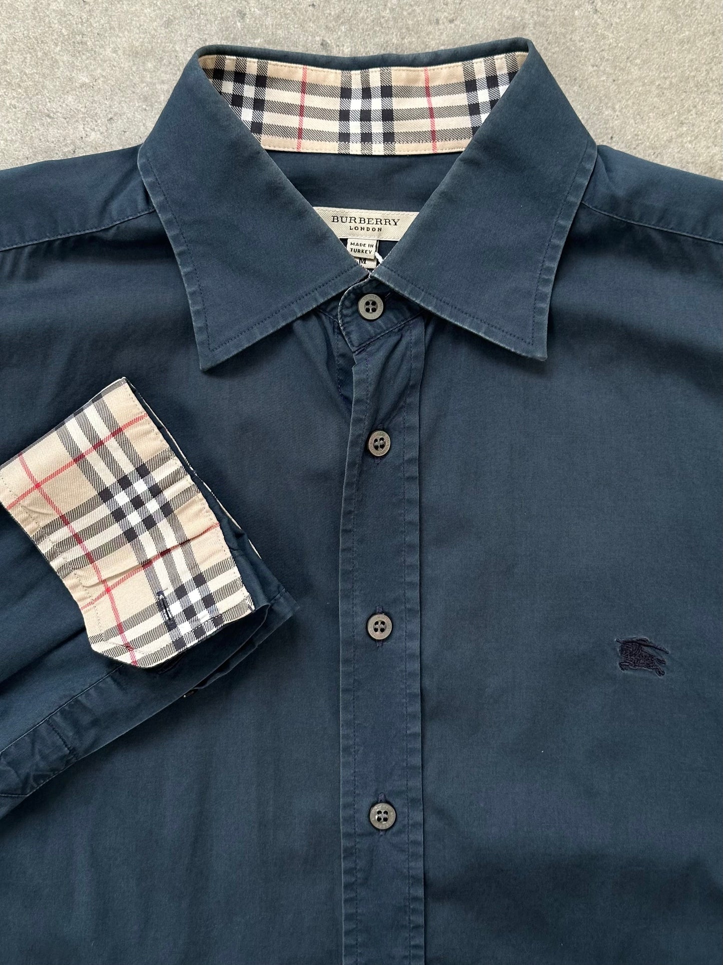 Burberry London 2000s Cotton Logo Shirt - M