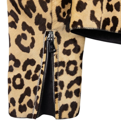 Vintage Ralph Lauren Purple Label Cropped Leopard Print Jacket Womens Size M