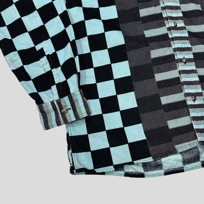 Versace VJC 90’s Baby Blue Checkered Corduroy Medusa Shirt - S (M/L)