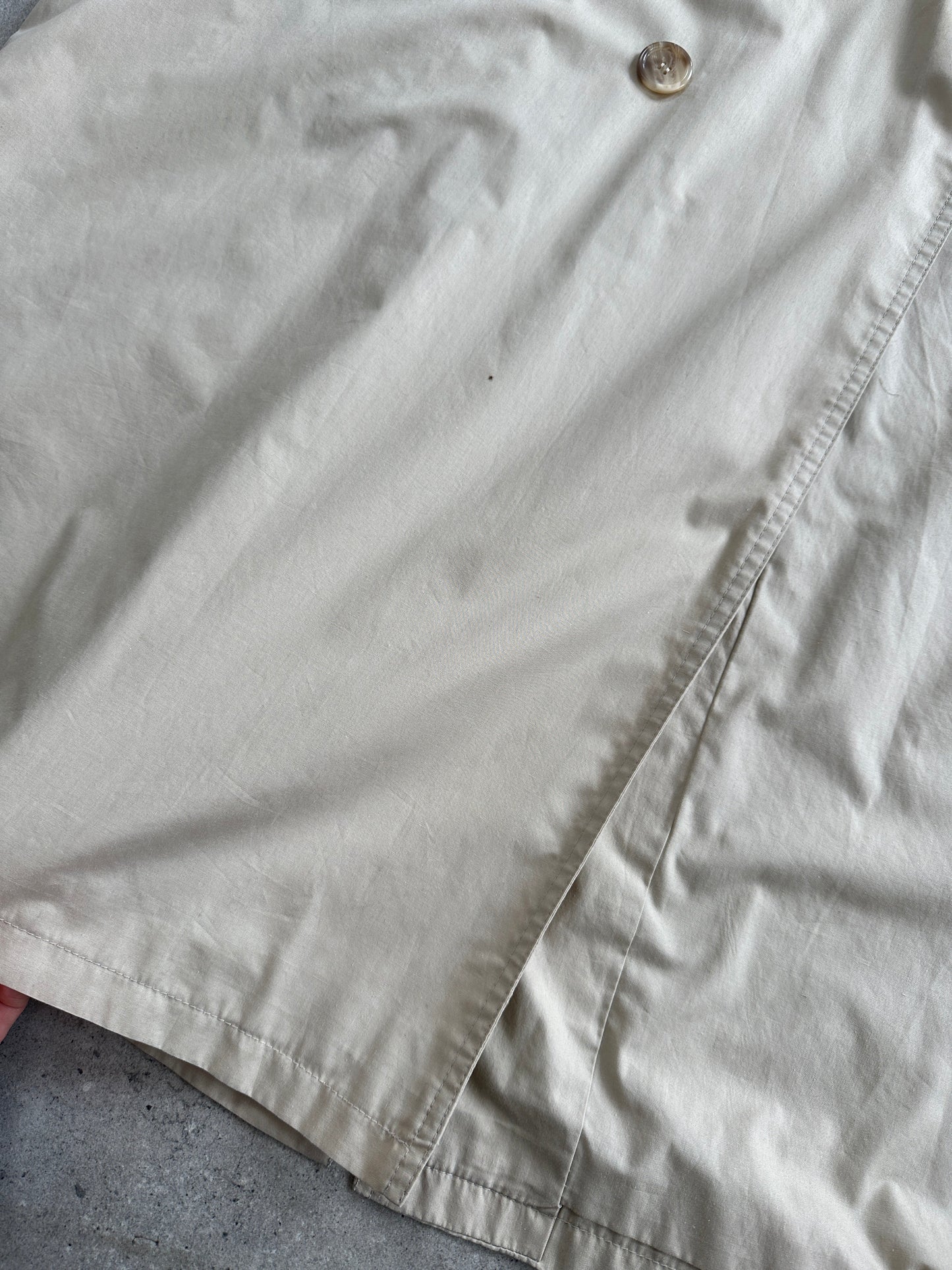 Yves Saint Laurent Pour Homme 1980s Cotton Double Breasted Belted Trench Coat - XXL