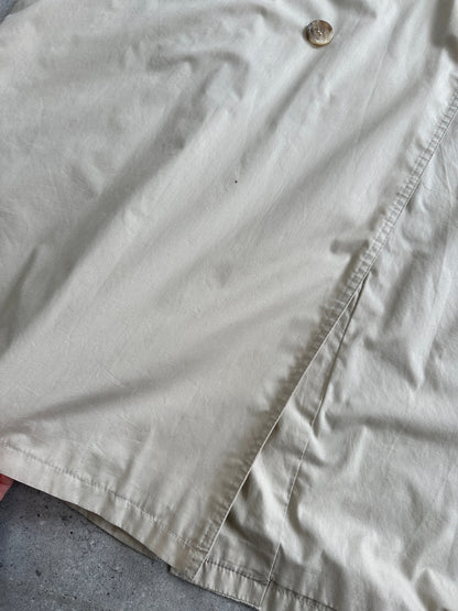 Yves Saint Laurent Pour Homme 1980s Cotton Double Breasted Belted Trench Coat - XXL