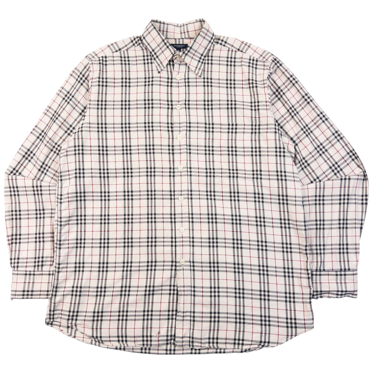 Vintage 2000s Burberry Nova Check Long Sleeve Button Up Shirt Size L | Large, Black