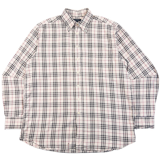 Vintage 2000s Burberry Nova Check Long Sleeve Button Up Shirt Size L | Large, Black