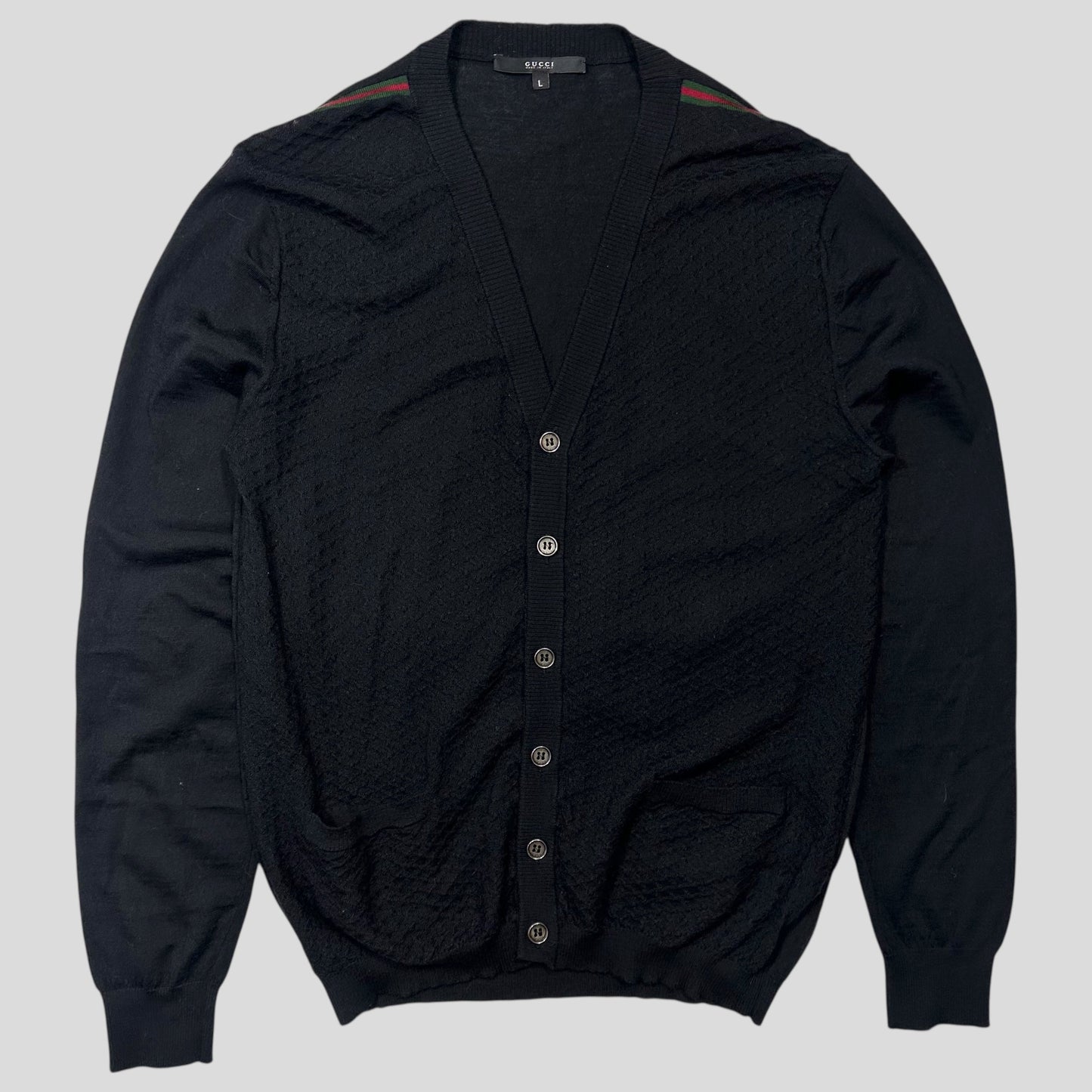 Gucci by Tom Ford 2003 Merino Extrafine Wool Soft Textured Cardigan - S/M