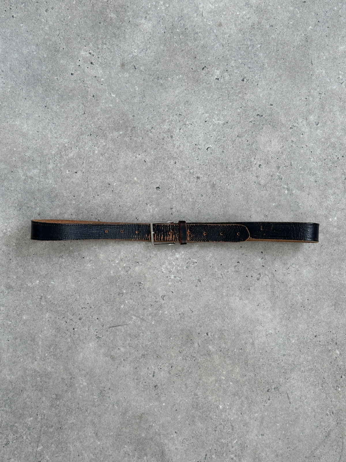 Vintage 1990s Distressed Leather Slim Belt - W32-40