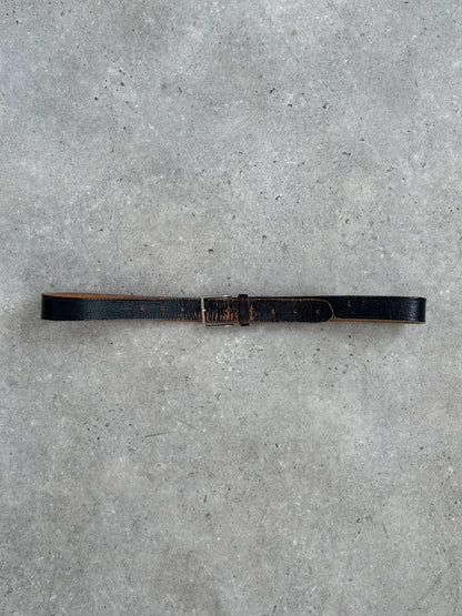 Vintage 1990s Distressed Leather Slim Belt - W32-40